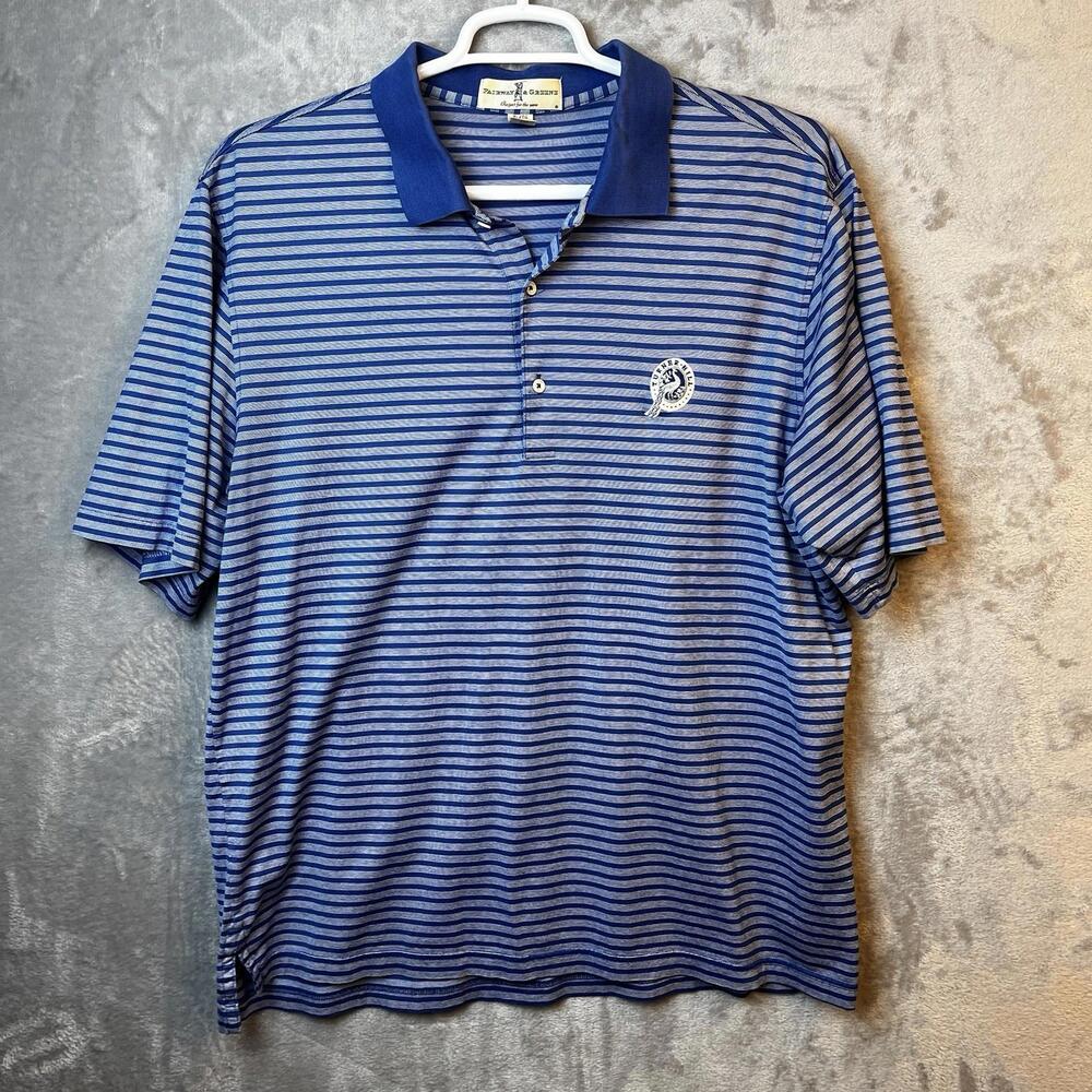 Fairway Greene Mens Golf Polo Shirt Size XL Turner Hill Golf‎ Club Blue Stripe